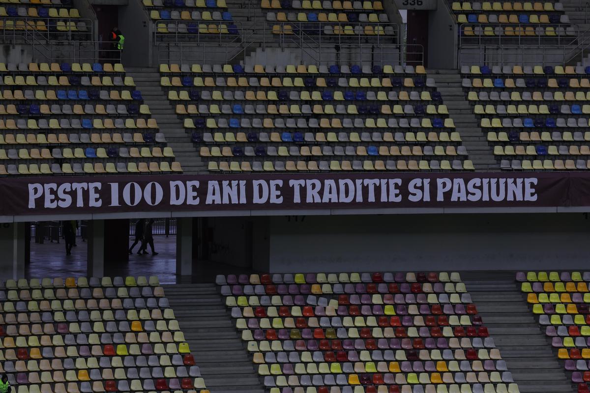 Arena Națională, cu însemnele Rapidului la derby-ul cu Dinamo