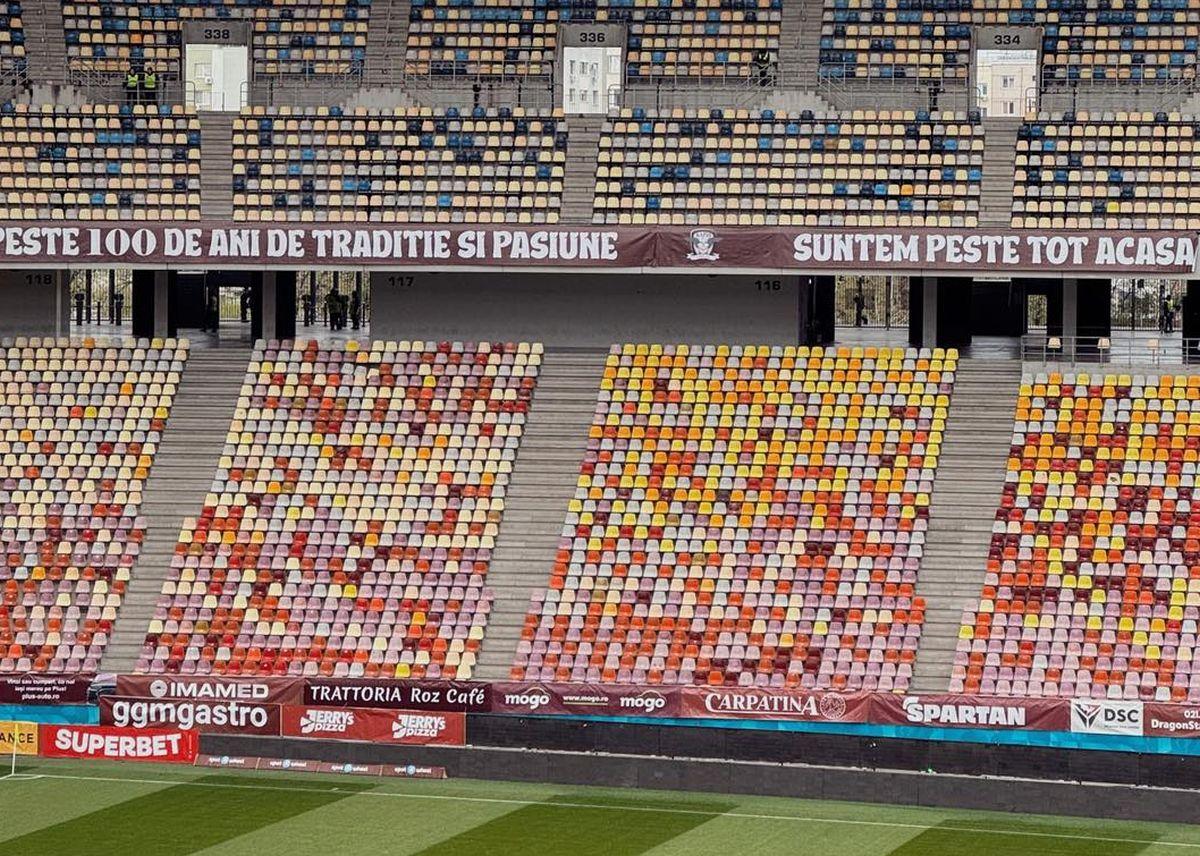 Arena Națională a fost din nou modificată, înainte de Rapid - Dinamo: imagini din vestiar și din tribune