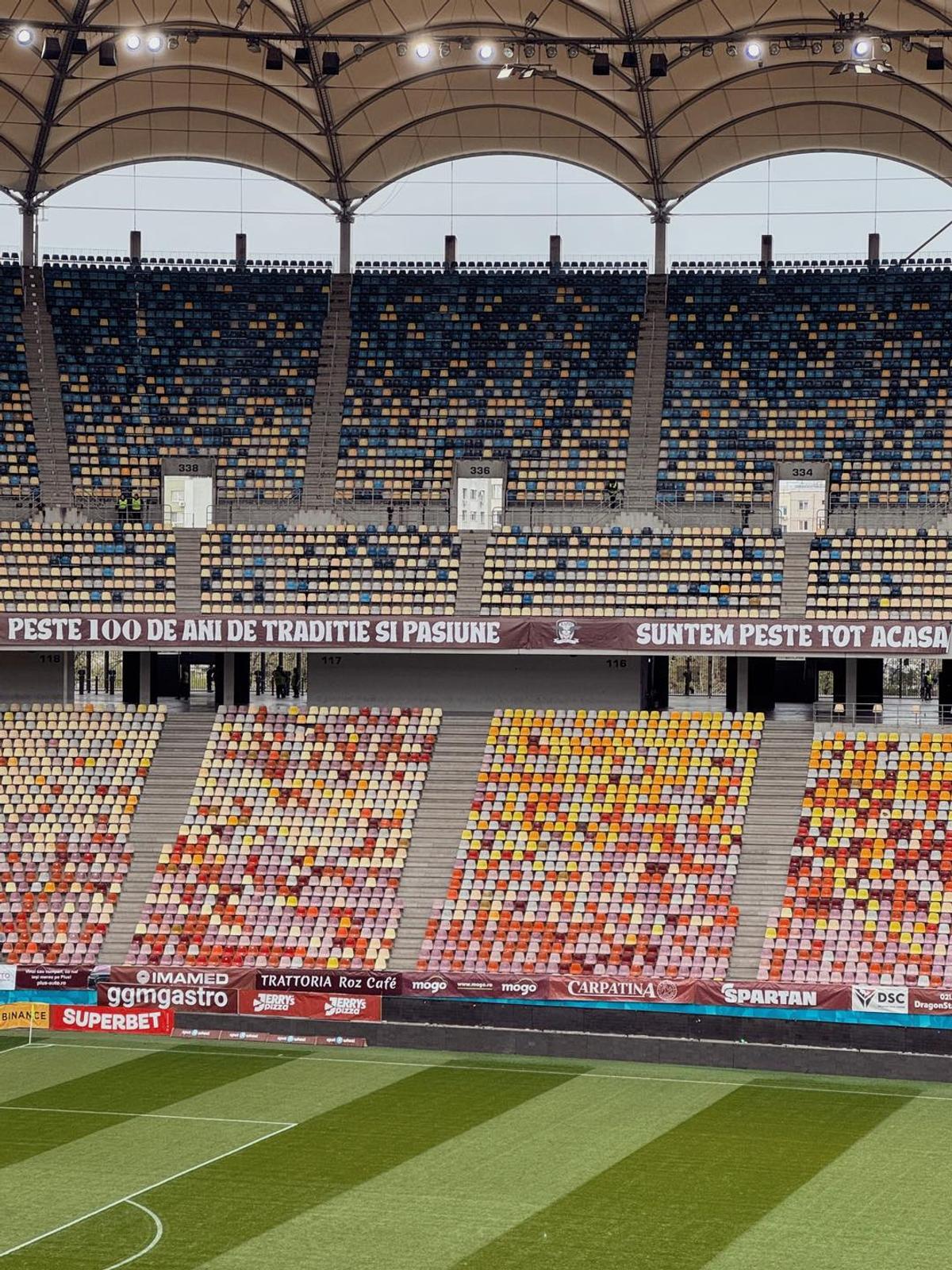 Arena Națională, cu însemnele Rapidului la derby-ul cu Dinamo
