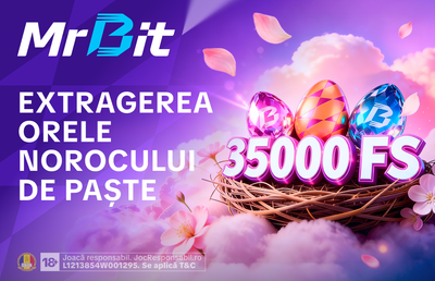 Orele norocului de Paște la MrBit: extrageri zilnice și 5.000 de rotiri gratuite în fiecare zi