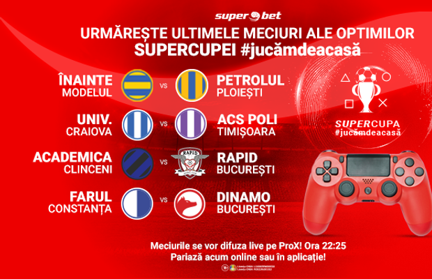 Luptă pentru semifinale în SuperCupa #jucămdeacasă. Doar Craiova și-a luat viteză după tur. Farul și Petrolul sunt și ele aproape de calificare