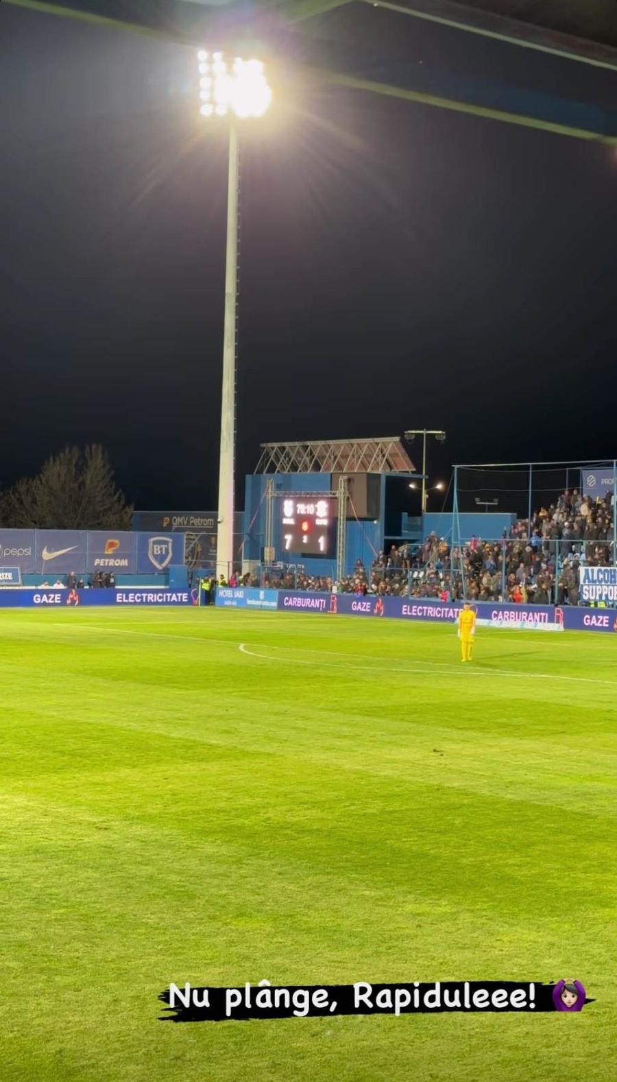 Cea mai sexy fană a Farului a făcut spectacol la meciul cu Rapid » S-a dezlănțuit în tribune, apoi a postat un mesaj ironic: „Nu plânge!”