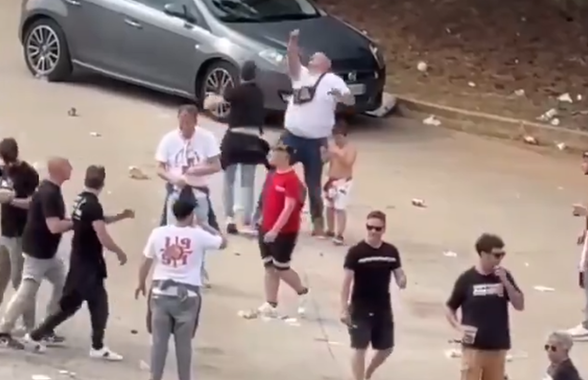 Scene reprobabile în Italia! Un bărbat a fost lovit cu brutalitate de ultrași chiar în fața fiului său