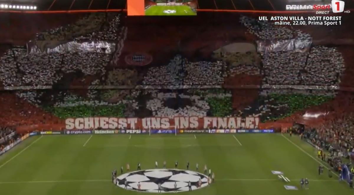 Scenografia lui Bayern la meciul cu PSG din semifinalele Ligii Campionilor