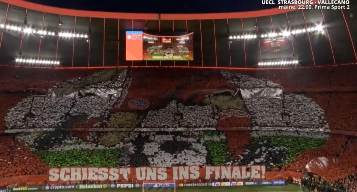 Scenografia lui Bayern la meciul cu PSG din semifinalele Ligii Campionilor
