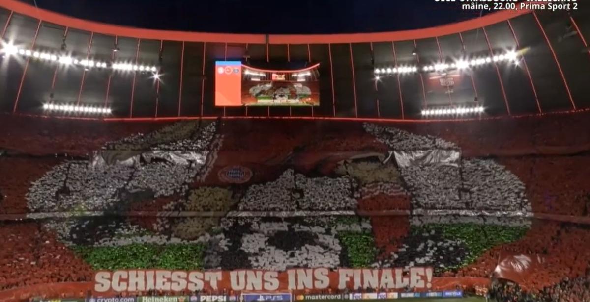 Scenografia lui Bayern la meciul cu PSG din semifinalele Ligii Campionilor