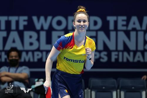 Andreea Dragoman a adus două puncte României FOTO ITTF