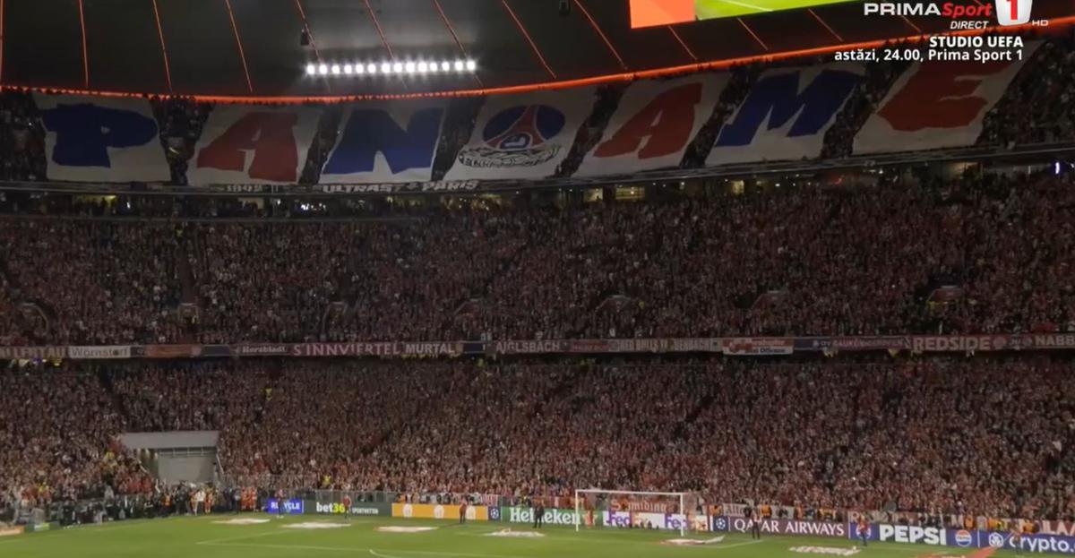 Scenografia lui Bayern la meciul cu PSG din semifinalele Ligii Campionilor