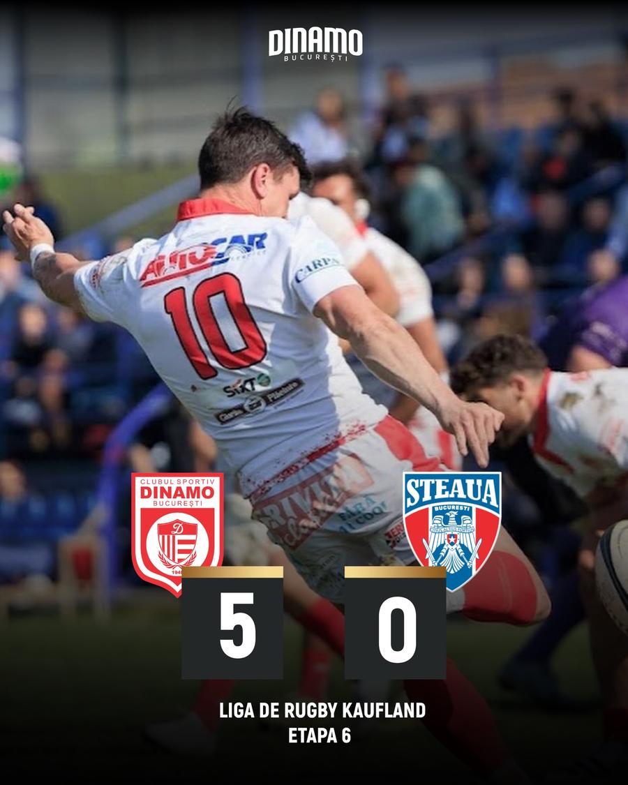 Dinamo a câștigat la „masa verde” derby-ul cu Steaua la rugby // FOTO: Facebook @CS Dinamo Bucuresti Fără precedent! Dinamo a câștigat la „masa verde” derby-ul cu Steaua la rugby dintr-un motiv incredibil