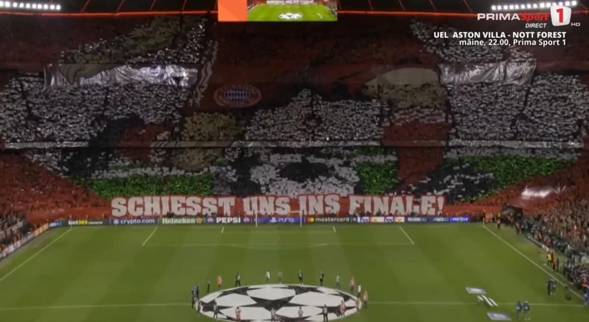 Scenografia lui Bayern la meciul cu PSG din semifinalele Ligii Campionilor