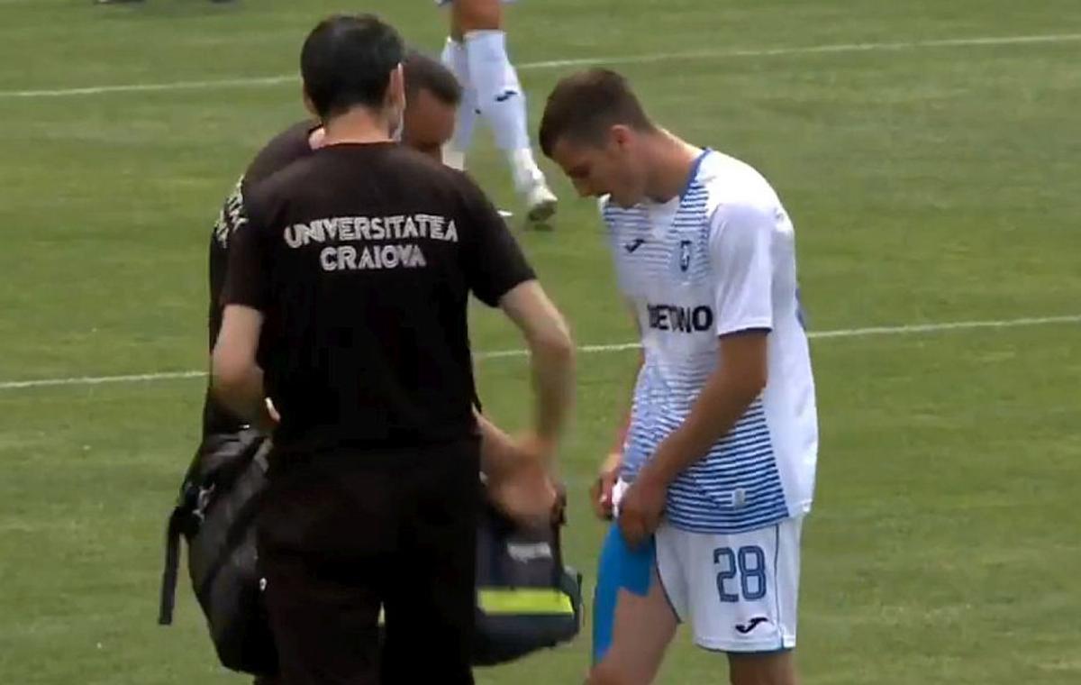 FOTO Alarmă pentru Cristiano Bergodi la Craiova: Mihăilă s-a accidentat cu Viitorul