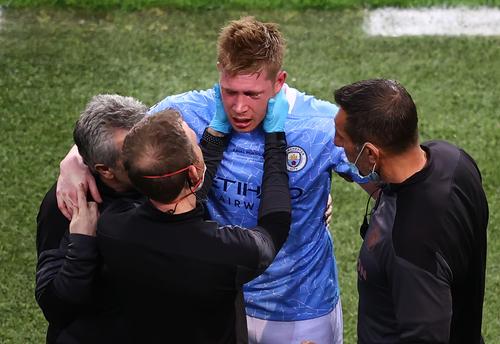 Kevin de Bruyne, accidentat de Rüdiger în finala Ligii cu Chelsea, s-a operat la față
(foto: Guliver/Getty Images)