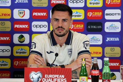 Andrei Burcă, la conferința de presă premergătoare meciului cu Austria / FOTO: Ionuț Iordache (GSP)