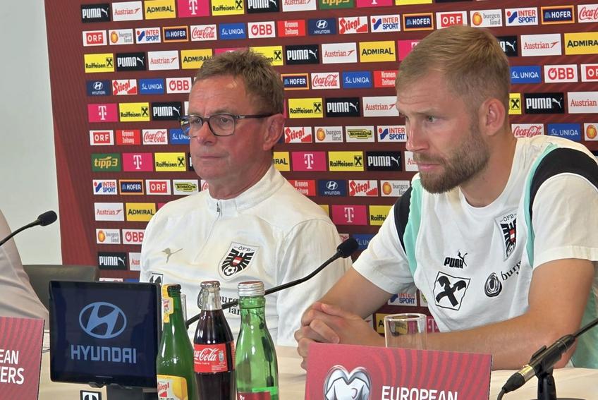 Ralf Rangnick și Konrad Laimer, conferință de presă, înaintea partidei cu România // foto: Cezar Titor (GSP)