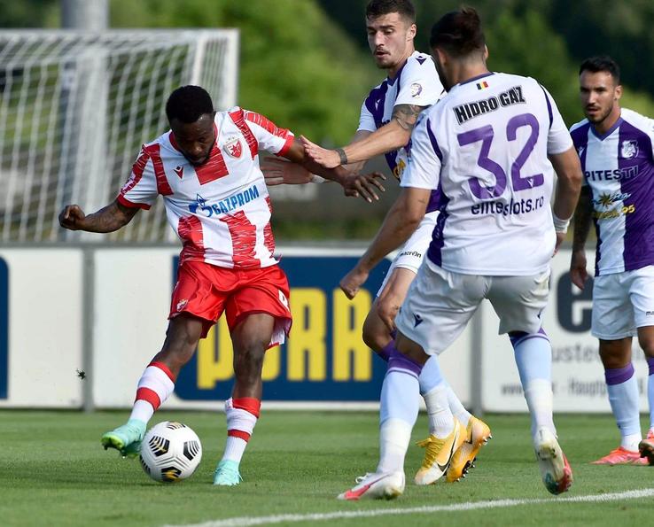 FC Argeș a pierdut cu 0-3 cel mai tare amical al verii. Sursă foto: Facebook Steaua Roșie Belgrad