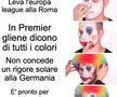 Fanii italieni ai Romei râd de Anthony Taylor după arbitrajul său din Spania - Germania