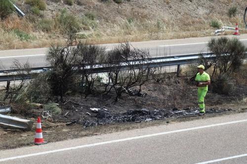 Locul în care a luat foc mașina lui Diogo Jota, după ce s-a răsturnat