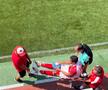 Maxime Sivis s-a accidentat în Dinamo - Tunari și a fost scos pe targă