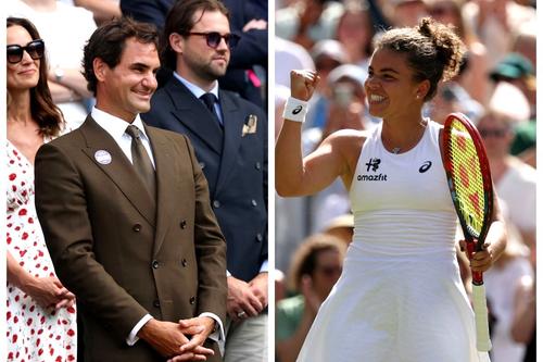Roger Federer și Jasmine Paolini la Wimbledon 2026 Foto: Guliver/GettyImages