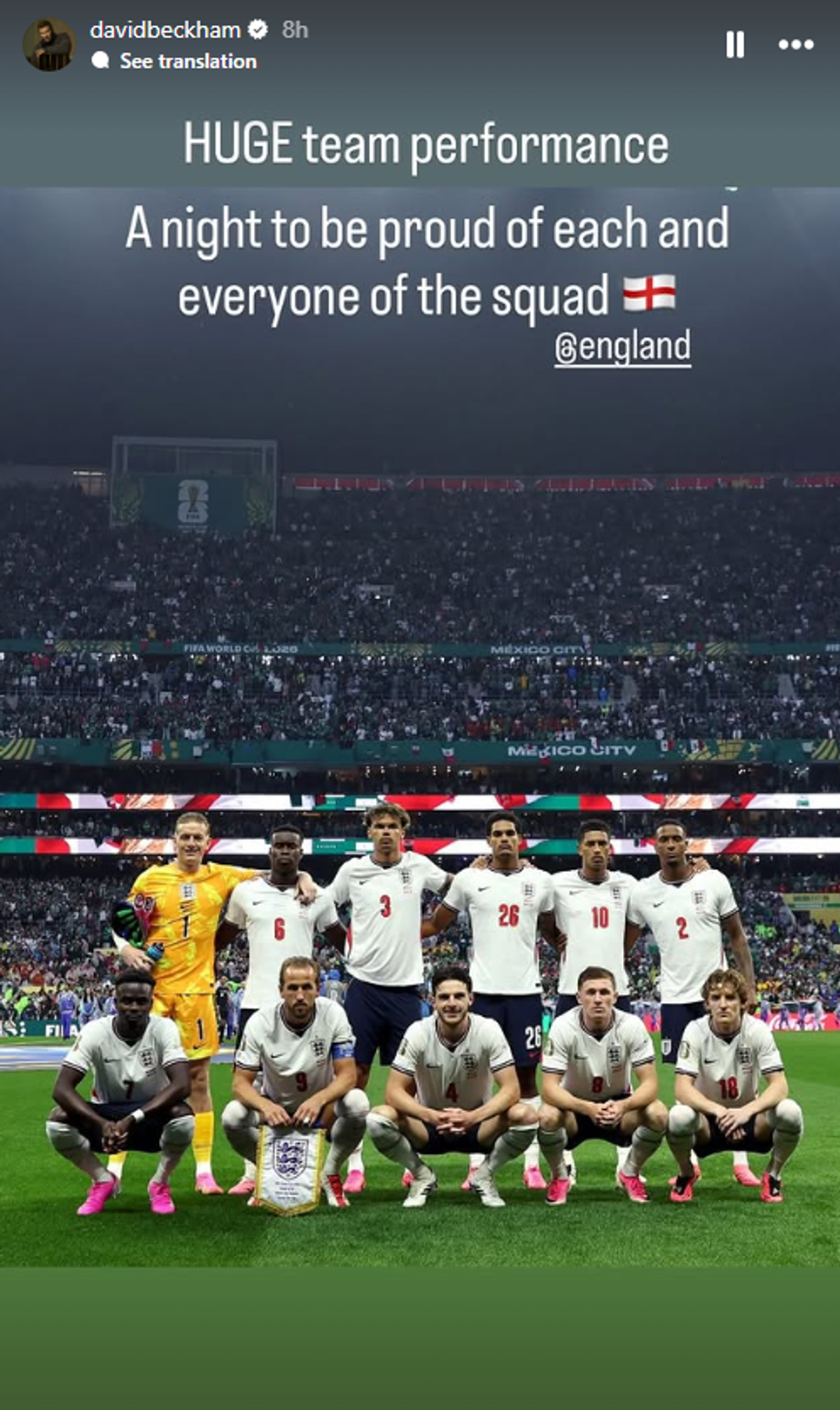 Nu putea fi mai clar de atât. David Beckham a reacționat după Mexic - Anglia: „Asta da performanță, wow!”