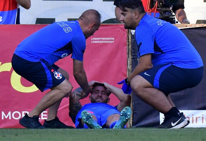 Ovidiu Popescu (28 de ani) s-a accidentat la genunchi chiar înaintea golului de 1-0 din CS Mioveni - FCSB, marcat de Ionuț Balaur (33 de ani) în minutul 26.