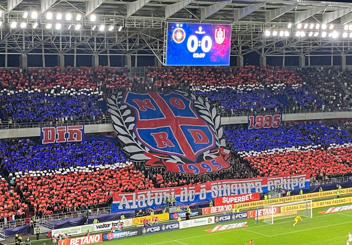 Ce s-a auzit la stația de amplificare din Ghencea înainte de FCSB - CFR Cluj: „În această seară, suporterii roș-albaștri din tribună poartă un singur nume...”