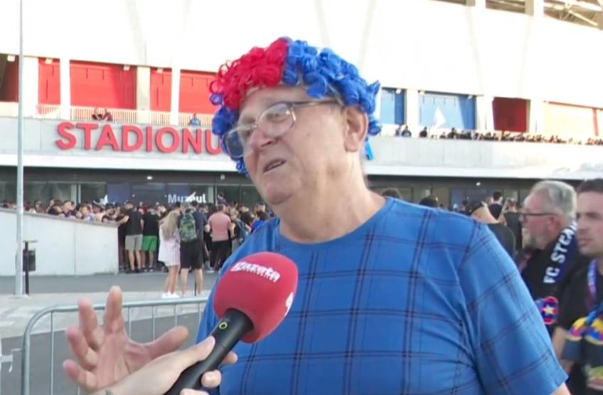 Un suporter al celor de la FCSB a fost emoționat până la lacrimi de primul meci pe care îl va vedea live pe noua arenă din Ghencea.