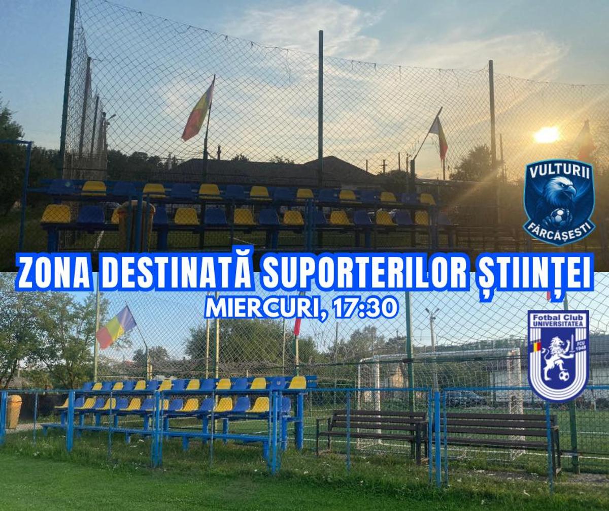 Stadionul din Fărcășești, unde FCU Craiova a fost eliminată