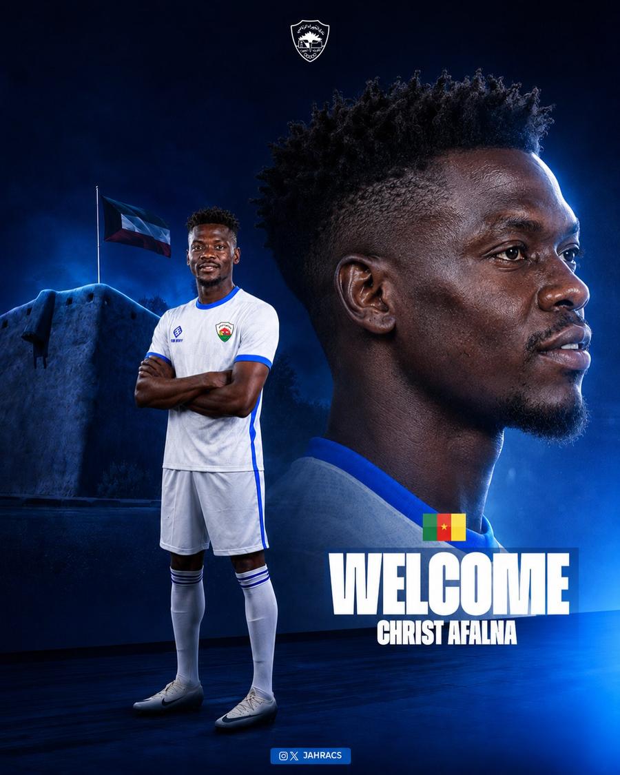 Christ Afalna, prezentat oficial la Al Jahra, în Kuweit // foto: instagram @jahracs Destinație exotică pentru fostul jucător din Superliga: prezentat oficial la noua echipă