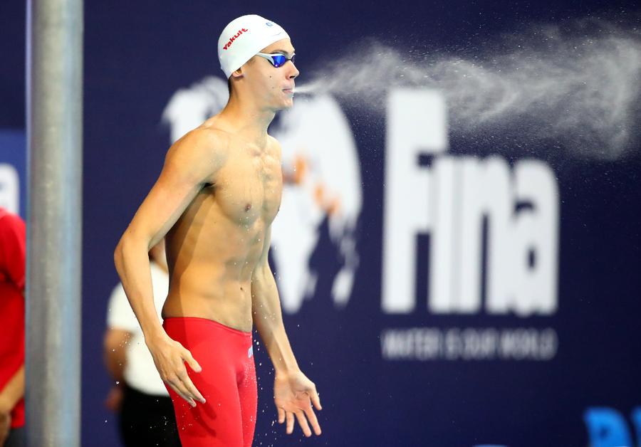 David Popovici înainte de ultima sa cursă de la Lima (foto: FINA) O vară de neuitat pentru David Popovici: „Recordurile sunt făcute să fie doborâte, sper să-l bată cineva și pe al meu și apoi eu o să-l bat din nou pe al lui”