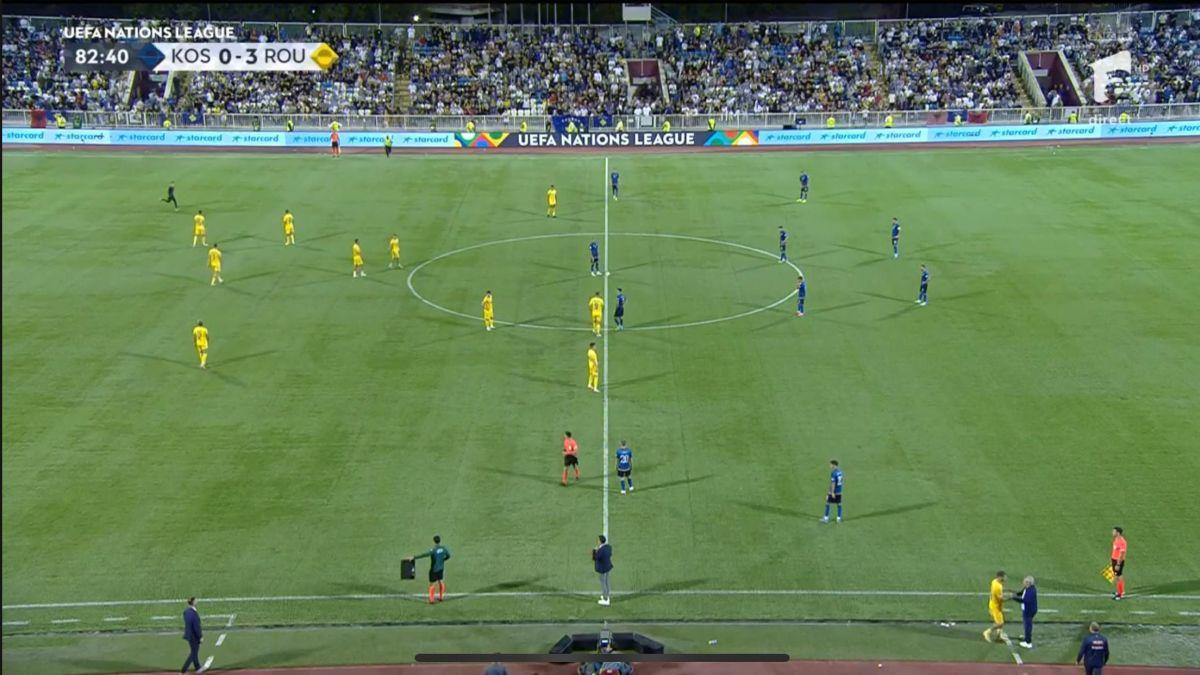 Sârbii cer intervenția UEFA din cauza steagului scandalos apărut în spatele băncii României în Kosovo