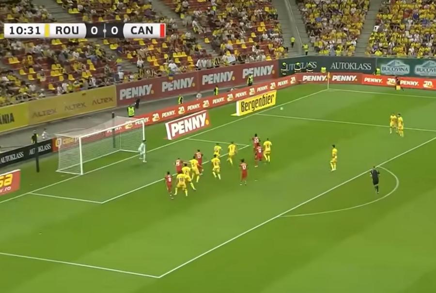 Primul gol al Canadei survine ca urmare a mai multor erori de marcaj ale României România dezastrului tactic » Ce a testat, de fapt, Mircea Lucescu