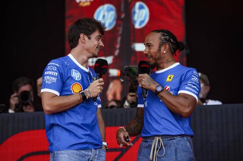 Charles Leclerc și Lewis Hamilton, piloții Ferrari // FOTO: Imago