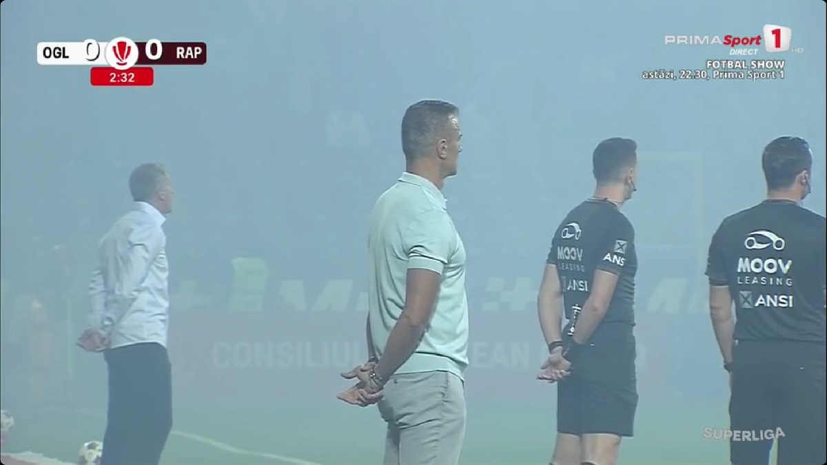 Show pirotehnic la Oțelul - Rapid