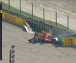 Leclerc suferă un accident violent și este nevoit să părăsească cursa // foto: captură @Antena 1
