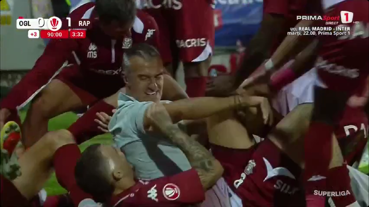 Cum a sărbătorit Pancu golul din Oțelul - Rapid