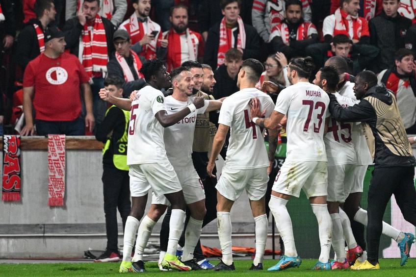 CFR Cluj a învins-o pe Slavia Praga, scor 1-0, în runda #3 a grupei G din Conference League / foto: twitter.com/slaviaofficial @ Imago Images