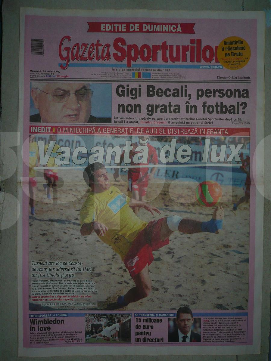 Gazeta a fost prezentă la turneul pe plajă desfășurat în iunie 2005 la St. Tropez, unde Nouma povestește că l-a reîntâlnit pe Hagi Atac fără precedent din Turcia la adresa lui Gică Hagi: „Te urăsc! Mă înjuri de mamă și îmi spui că ești mafiot?! Îți amintești cum te-am pălmuit pe culoar, după derby?”