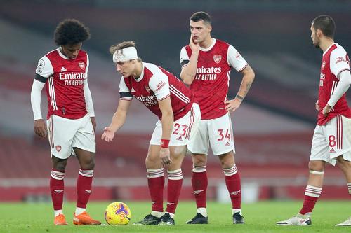 Willian (stânga), alături de David Luiz, Granit Xhaka și Dani Ceballos/ Foto: Getty