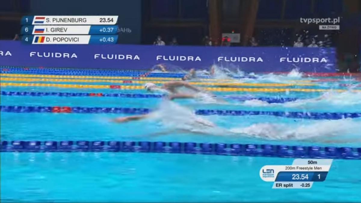 FOTO David Popovici, aur la Europene, 200m liber