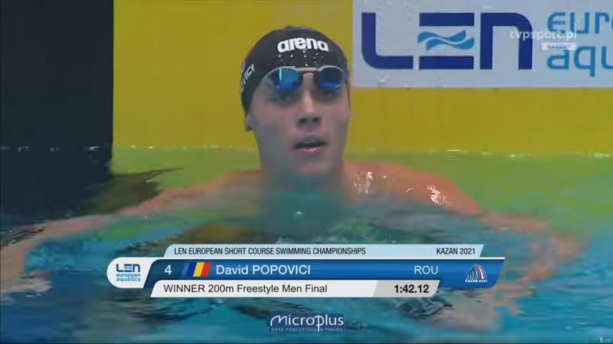 FOTO David Popovici, aur la Europene, 200m liber