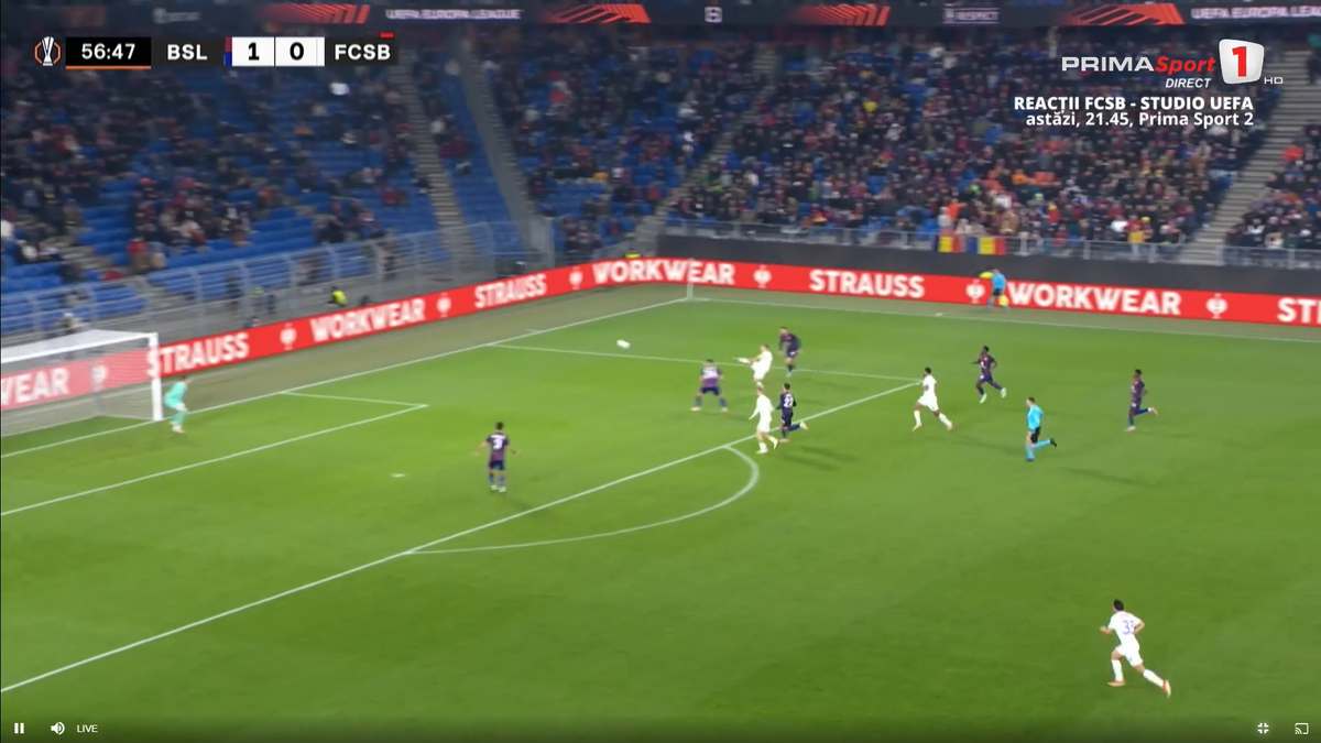Golul superb marcat de Olaru în Basel - FCSB