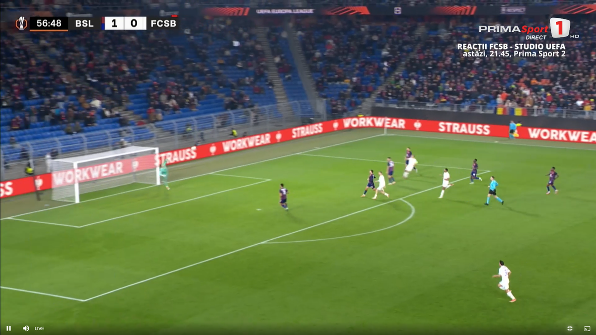 Golul superb marcat de Olaru în Basel - FCSB
