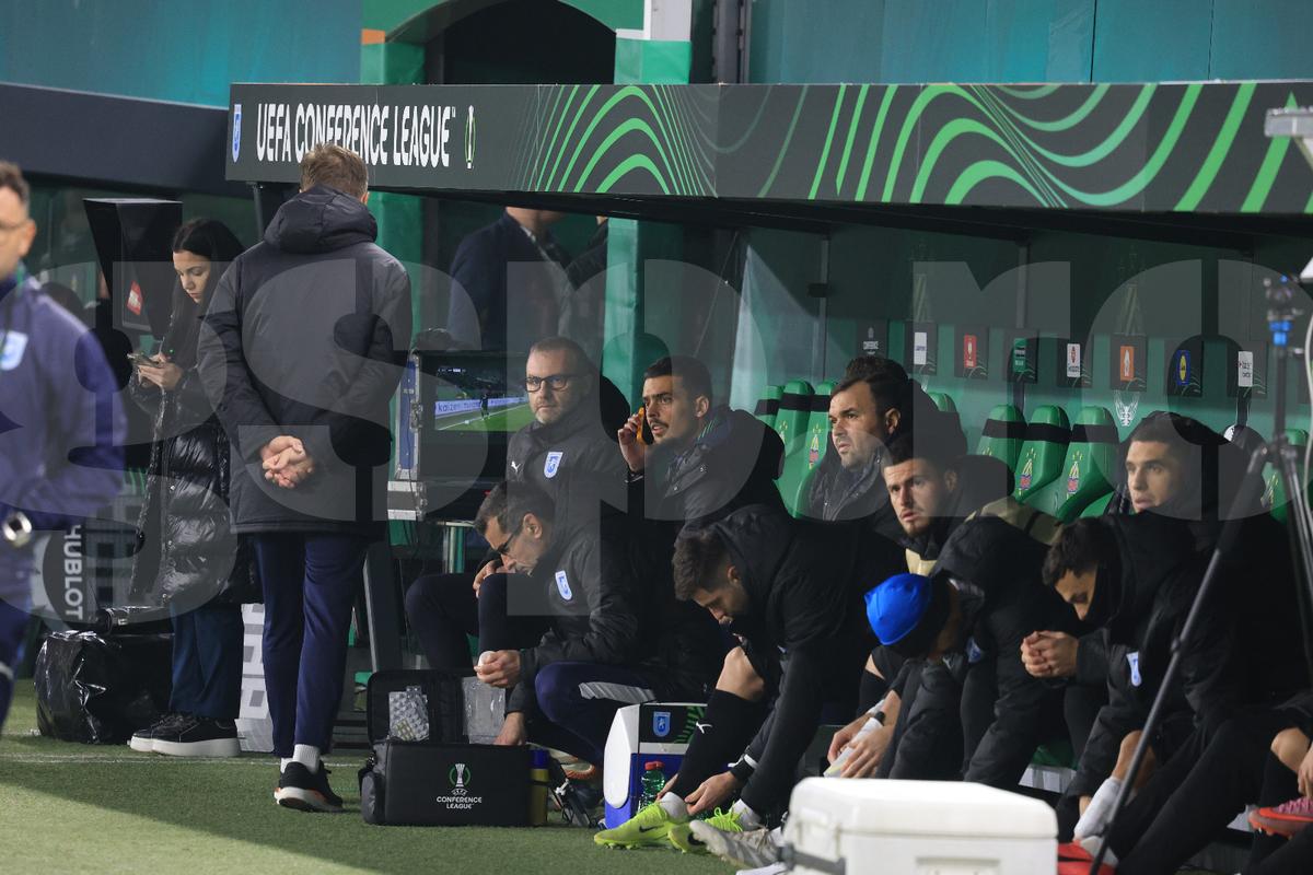 Mirel Rădoi la pauza meciului Rapid Viena - Universitatea Craiova