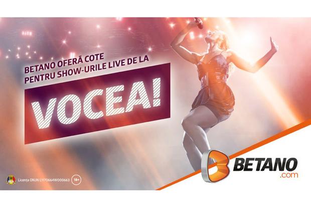 Betano oferă cote pentru show-urile live de la Vocea! Marii favoriți la trofeu