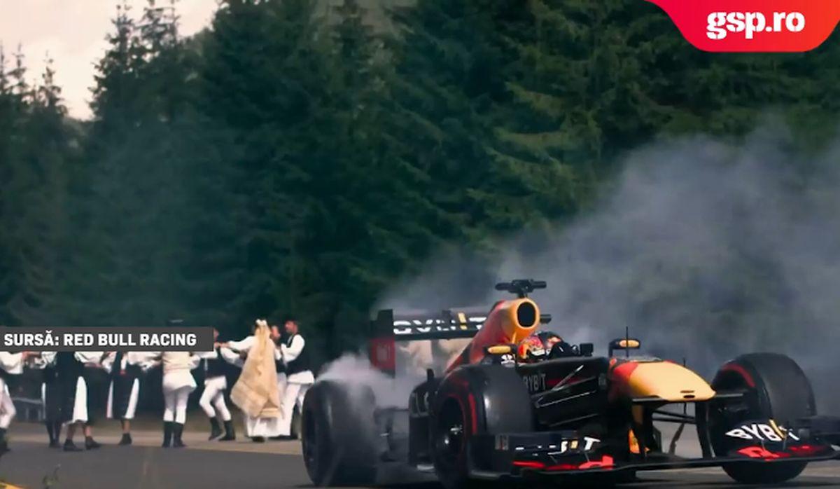 Ce se întâmplă când monopostul F1 al lui Vettel e blocat de o nuntă pe Transalpina? Cadre memorabile filmate pe cea mai înaltă șosea din România 