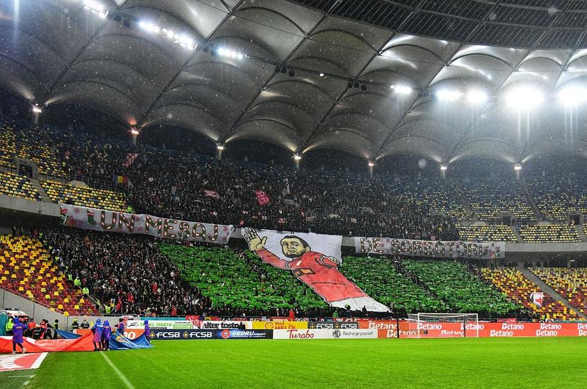 Scenografia pregătită de galeria lui Dinamo pentru derby-ul cu FCSB