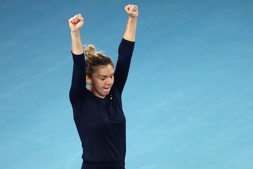 Simona Halep, la finalul meciului contra Viktorijei Golubic // foto: Guliver/gettyimages