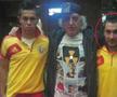 Leonard Manole, alături de interlopul Ratko Buturovic, înaintea meciului cu Serbia din 2012 /
