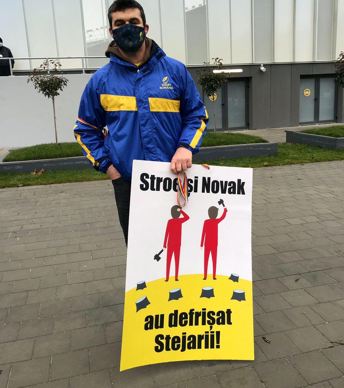 VIDEO+FOTO Protest la stadionul Arcul de Triumf, suporterii au ieșit în stradă: „Stroe și Novak au defrișat stejarii”
